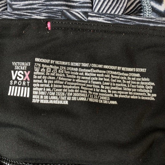 Victoria’s Secret VSX Sport KNOCKOUT Size X Small Grey Black Leggings Yoga Pants - Picture 8 of 8